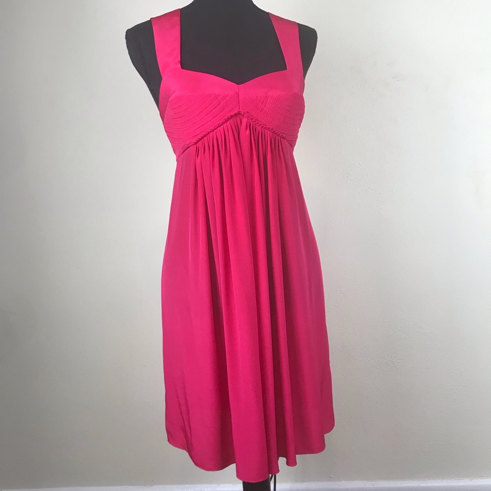 Black Halo Hot Pink Silk Dress
